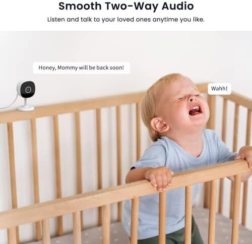 ecurity Camera Indoor - 2K WiFi Home Cameras for Baby Monitor, Pet, Dog, Smart CCTV, Alert, Siren, SD Card Storage, Works with Alexa (G7-2P)