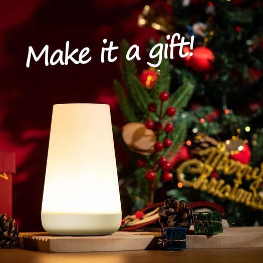 Night Light, LED Touch Bedside Table Lamp, 13 RGB Colours Changing, 5 Brightness Level Switch, Timing Function, Rechargable Remote Control Dimmable Light for Bedroom, Living Room, White