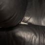 3 Seat Reclining Sofa-Black Leather Image 5