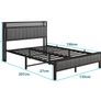 Double Bed Frame With Storage Headboard, Upholstered Platform Bed Frame/Mattress Foundation/Metal Slat Support/No Box Spring Needed/Dark Grey Image 8