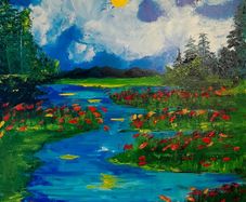 Original artwork. Acrylic on 20 x 28inch canvas panel. By irish artist Gerard McGibney