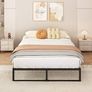 Small Double Bed Frame 120x190 cm Metal Platform Bed Small Double Steel Slat Support, Easy Assembly, Noise Free, No Box Spring Needed, 36cm High, Black Image 2