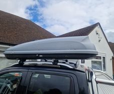 Car roof box including u bolt fittings