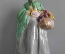 FIGURINE  - Old Lady - Carrying a Basket of Fruit