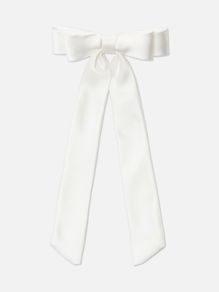 BNWT White Longline Double Satin Hair Bow