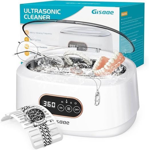 Ultrasonic Cleaner, 48000Hz Jewellery Cleaner Glasses Cleaner 660ML Clean Pod Gifts for Women Cleaning Set with Watch Stand for Jewelry Necklace Ring Glasses