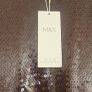 M&S Chocolate Brown Sequin Short Sleeve Top   Size UK 14 Image 2