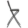 Folding Bar Chairs 2 pcs HDPE and Steel Brown Rattan Look Image 2