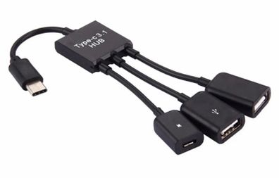 Type C USB C OTG Hub Host Adapter Cable for Samsung Galaxy S10 S20 S21 Macbook