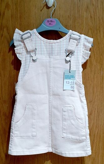 BNWT Baby Denim Dungaree Dress/Pinafore Dress