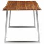 Dining Table 140x80x75 cm Solid Acacia Wood and Stainless Steel Image 5