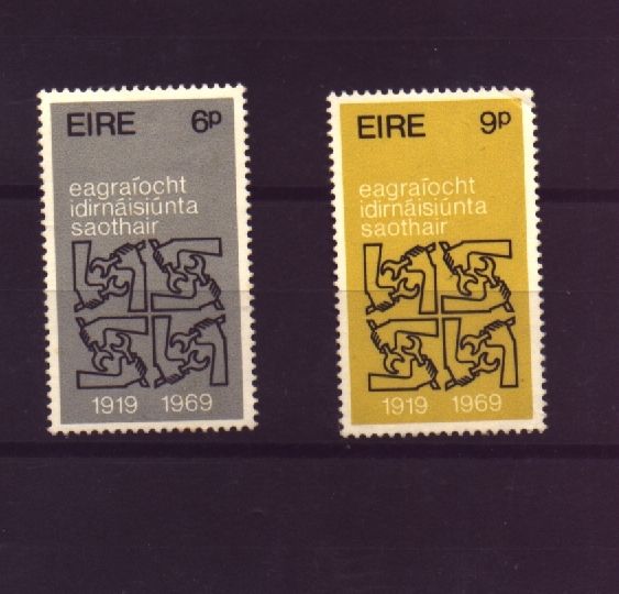 1969 Ireland 50th Anniversary of The International Labour Organisation Commemorative Stamp Mint Never Hinged (MNH)