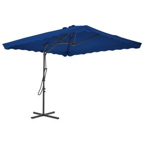 Outdoor Parasol with Steel Pole Blue 250x250x230 cm