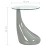 Coffee Tables 2 pcs with Round Glass Top High Gloss Grey Image 2
