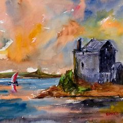 dunguaire castle watercolour