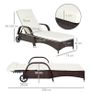 Garden Rattan Furniture Single Sun Lounger Recliner Bed Reclining Chair Patio Outdoor Wicker Weave Adjustable Headrest with Fire Retardant Cushion (FREE SHIPPING) Image 10