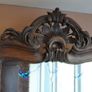 French Rococo Crest Oak Wall Mirror Image 2