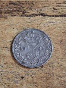 Great Britain UK 1921, 3 Pence / Threepence, George V, Silver Coin - free standard postage