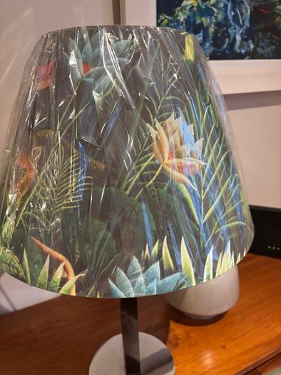 2 Table Lamps with brand new lamp shades ( &K Amsterdam ) and Free IKEA DYTAG green throw