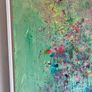 Large Abstract Painting FRAMED Pretty Green Abstract Floral Painting Original artwork Image 7
