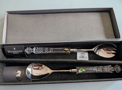 Waterford Crystal Lismore Salad Servers Pair. Boxed and Unused
