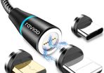 3 in 1 Magnetic Charging Cable, RAVIAD Multi Magnetic Charger Cable Nylon Braided Magnet USB Cable QC 3A Fast Charger for Micro USB/Type C/Phone (Black, 2M/6.6ft)
