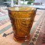 Vintage Sowerby Amber Glass Tumblers Glasses Image 3