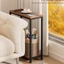 2-Tier End Table for Living Room, Narrow Beside Table for Bedroom, Sofa, Couch, Rustic Brown and Classic Black Image 3