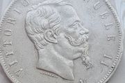 Silver 1874 Italian 5 Lira