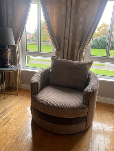 L sofa , swivel chair, foot