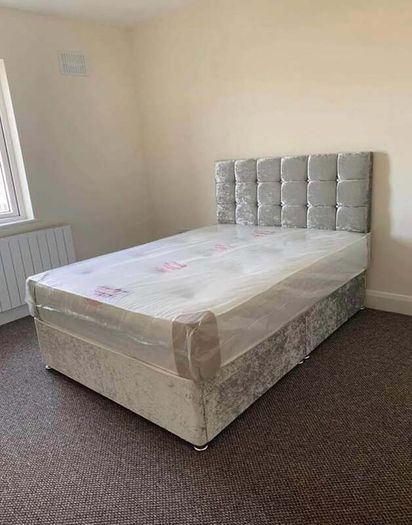 King Size Silver Diamond Divan Bed