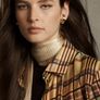 Zara Green, Brown, Yellow Ramie Striped Shirt Blouse Image 3
