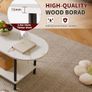 Coffee Table, Small Living Room Table, Sofa Table with Wooden Legs and 2 Tier Storage for Living Room Home Office, 35x16x17inch White Faux Marble + Black Image 5