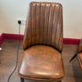 Brown leather dining chairs Image 5