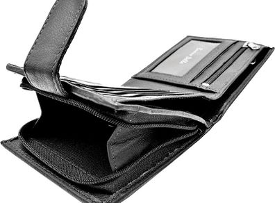 Wallets Mens Slim RFID Blocking Genuine Leather with Zip Coin Pocket, Banknote Compartments, Card Holders Pouch ID Window. Wallet for Men with Gift Box