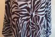 Cecil Animal Print Tunic Top Blouse New With Tags Black &amp; Blue Guest Holidays Size S UK12 Payment By REVOLUT or PAYPAL