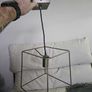 Ceiling Light - Square Wire Frame Pendant Brass Image 2