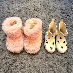Zara Disney Wellies & F&F fluffy boots