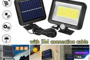 100 LED Solar Power PIR Motion Detection Sensor Security &amp; Floodlights Outdoor Garden Light Security Flood Battery Lamps
