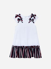 Patachou dropped hem soft cotton jersey dress