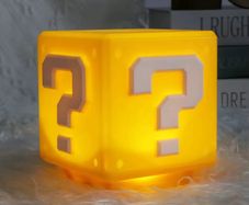 LED Super Mario Bros Question Mark Brick Night Light With Music USB Charging Desk Lamp Light Kids Boys Birthday X-mas Gifts