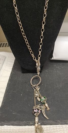 Silver-Tone Charm Necklace