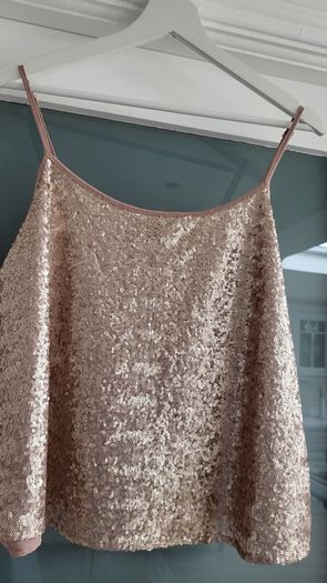PRIMARK blush bling cami Sz 12