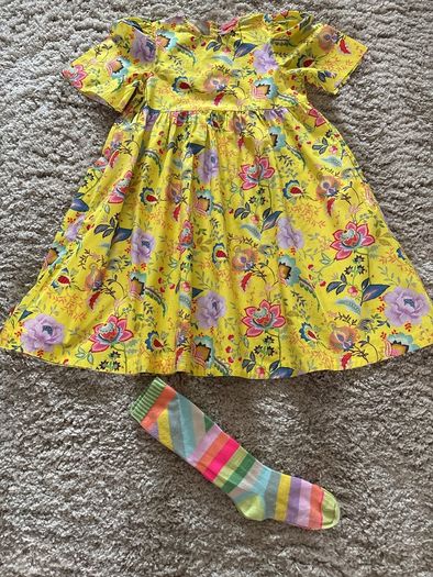 Oilily downtown dress and matching socks age 10 like new!