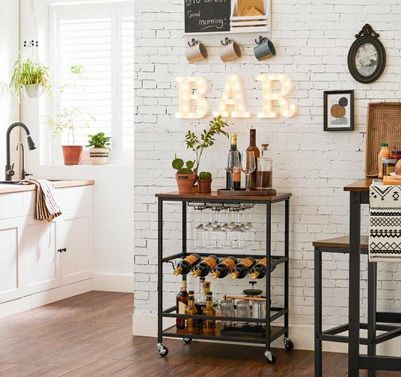 New Serving Trolley With Wine Rack - FREE P&P