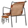 Relaxing Armchair with a Footrest Brown Real Leather Image 5