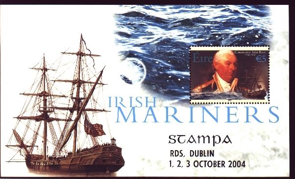 2004 Ireland Stampa Members Souvenir Irish Mariners Miniature Sheet Overprinted for Stampa Mint Never Hinged (MNH)