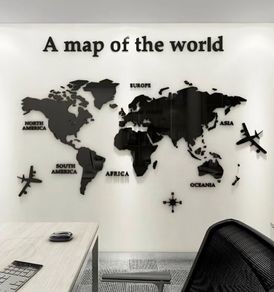 Brand new 3D world map, wall stickers decoration