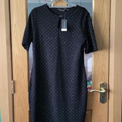 Dorothy Perkins black & gold occasion dress, Size 18, BNWT