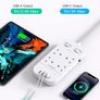 4 Way Surge Protected Extension Lead with USB Slots Multi Plug Power Strip Extension Cable with Double Switches, Plug Extension Socket 1.8M Braided Extension Cord for Home Office Accessories Brand: HANYCONY Image 4